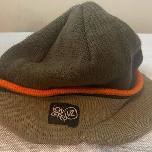 Vonzipper mens cap khaki and orange and moss green all acrylic